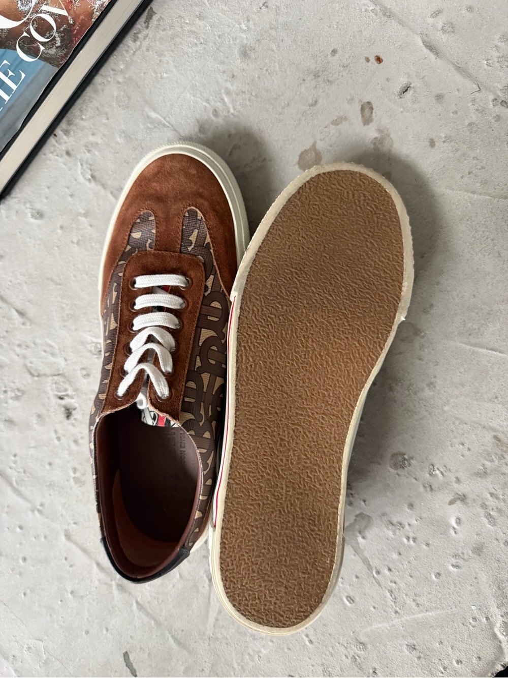 Burberry Brown TB Monogram Low-Top Sneaker size 40 or 7 US - Picture 7 of 8